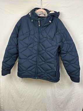 Stio womens XL winter puffer ski coat Jacket Navy blue